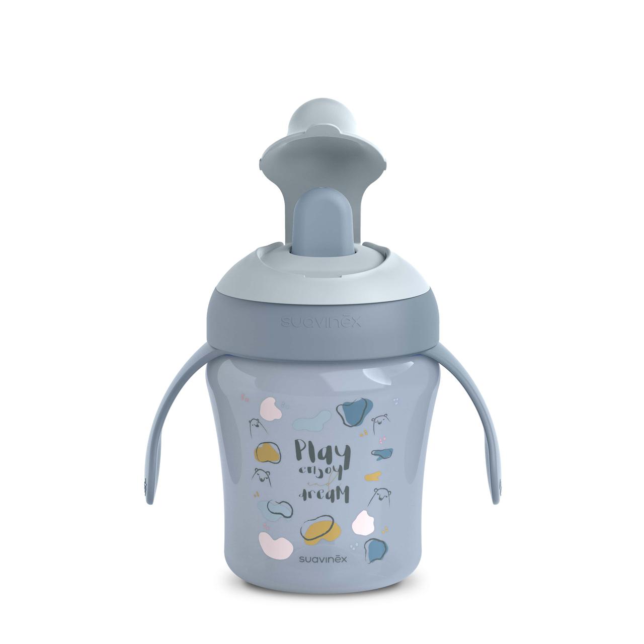 Чашка з ручками та носиком Suavinex Bear Family 200 мл від 6 міс, blue