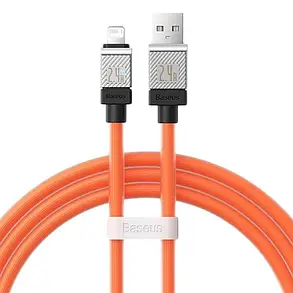 Кабель Baseus CoolPlay Series Fast Charging Cable USB to Lightning 2.4A 1m CAKW000407 Orange, фото 1