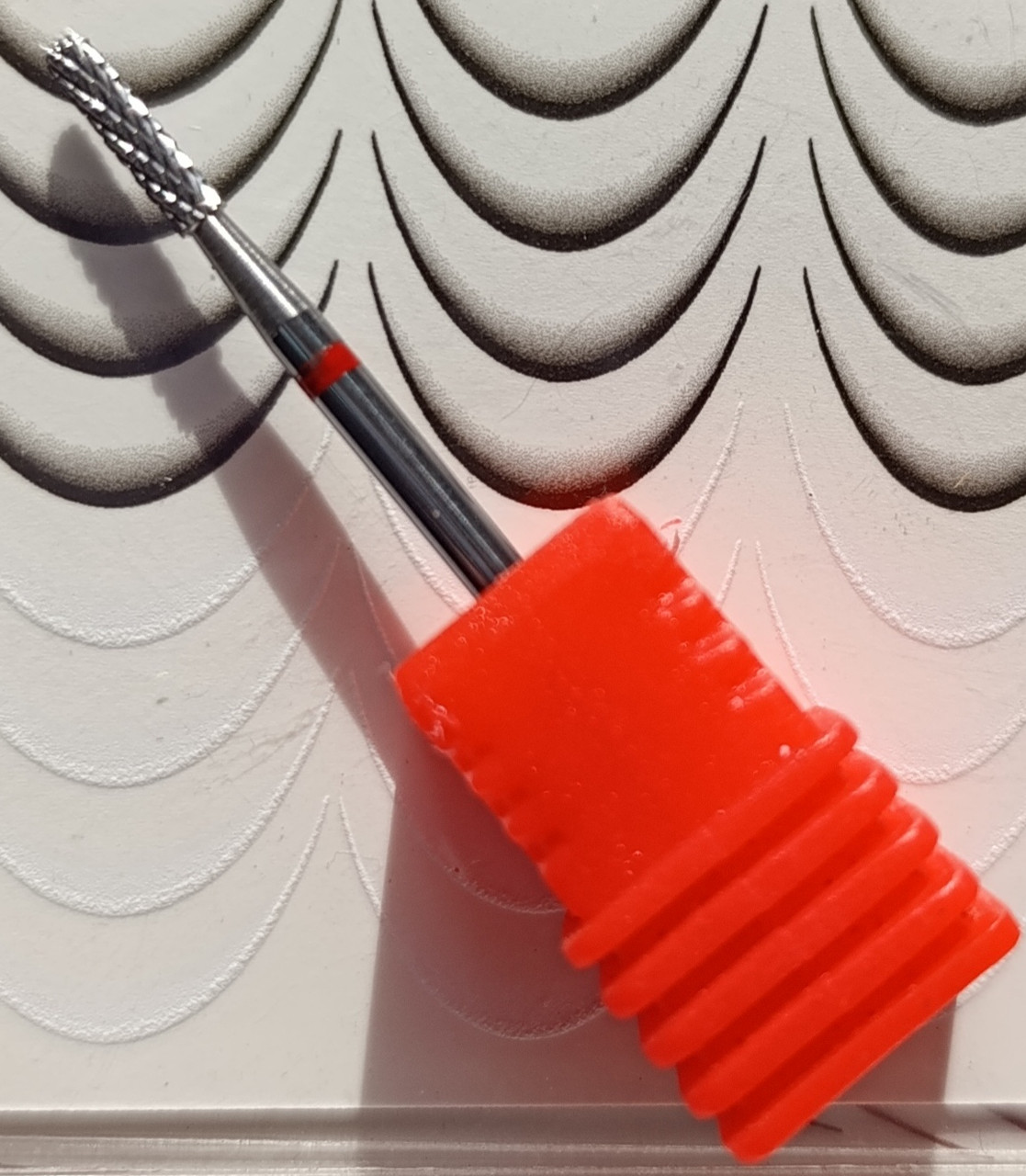 Твердосплавна фреза для фрезера, верхня корекція, випилювання під нігтем ТВЗ 1-2-3 червона