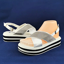 Жіночі Сандалі Босоніжки на Танкетці Платформа Білі Літні (розміри: 36,37,38,39) - 837