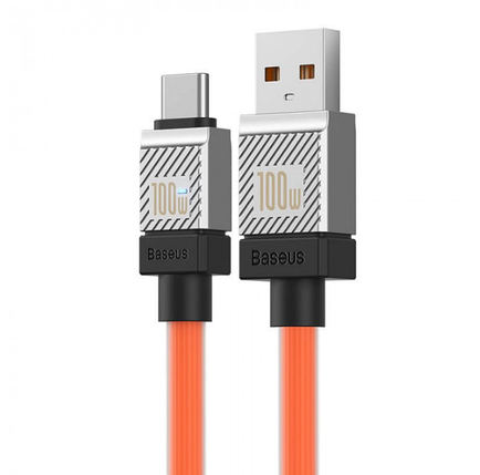 Кабель Baseus CoolPlay Series Fast Charging Cable USB to Type-C 100W 1m CAKW000607 Orange, фото 1