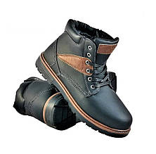 Черевики ЗИМНІ Чоловічі Чорні Кросівки з МЕХОМ на замку з блискавкою (розміри: 41,42,43,44) — 204-2