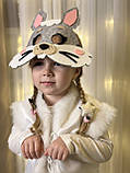 Дитячий карнавальний костюм "Зайка", новорічний костюм на ранок, дитячий костюм атласний з хутром, фото 3