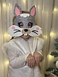 Дитячий карнавальний костюм "Зайка", новорічний костюм на ранок, дитячий костюм атласний з хутром, фото 6