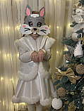 Дитячий карнавальний костюм "Зайка", новорічний костюм на ранок, дитячий костюм атласний з хутром, фото 5