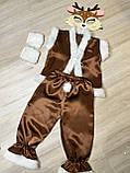 Дитячий карнавальний костюм "Оленя", новорічний костюм на ранок, дитячий костюм атласний з хутром, фото 9