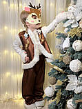 Дитячий карнавальний костюм "Оленя", новорічний костюм на ранок, дитячий костюм атласний з хутром, фото 4