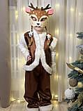 Дитячий карнавальний костюм "Оленя", новорічний костюм на ранок, дитячий костюм атласний з хутром, фото 3