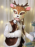 Дитячий карнавальний костюм "Оленя", новорічний костюм на ранок, дитячий костюм атласний з хутром, фото 6