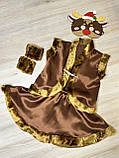 Дитячий карнавальний костюм "Лось", новорічний костюм на ранок, дитячий костюм атласний з хутром, фото 5