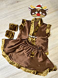 Дитячий карнавальний костюм "Лось", новорічний костюм на ранок, дитячий костюм атласний з хутром, фото 6