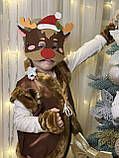 Дитячий карнавальний костюм "Лось", новорічний костюм на ранок, дитячий костюм атласний з хутром, фото 6