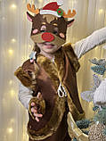 Дитячий карнавальний костюм "Лось", новорічний костюм на ранок, дитячий костюм атласний з хутром, фото 2