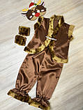 Дитячий карнавальний костюм "Лось", новорічний костюм на ранок, дитячий костюм атласний з хутром, фото 10