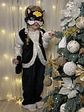 Дитячий карнавальний костюм "Кошка", новорічний костюм на ранок, дитячий костюм атласний з хутром, фото 2
