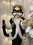 Дитячий карнавальний костюм "Кошка", новорічний костюм на ранок, дитячий костюм атласний з хутром, фото 4