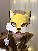Маскарадна маска "Лисиці", маска з фетру лисиці, дитяча маска, костюм лисиці, морда лисиці, маска лисиця