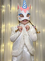 Маскарадна маска "Єдиноріг", маска з фетру єдинорога, дитяча маска, костюм єдинорога, морда єдинорога