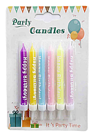 Свічки для торта "Happy Birthday", 6 шт.