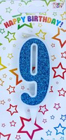 Свічка цифра "Блакитна" - 9