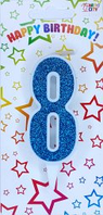 Свічка цифра "Блакитна" - 8