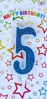 Свічка цифра "Блакитна" - 5