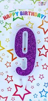 Свічка цифра "Пурпурна" - 9