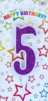 Свічка цифра "Пурпурна" - 5