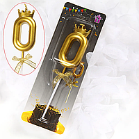 Свічка цифра "Золота корона" — 0