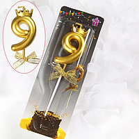 Свічка цифра "Золота корона" — 9