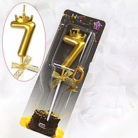 Свічка цифра "Золота корона" — 7