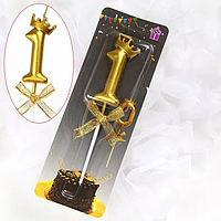 Свічка цифра "Золота корона" — 1