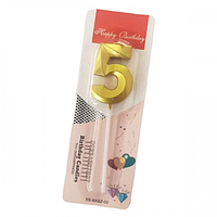 Свічка цифра "Золота грань" — 5