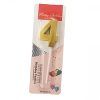 Свічка цифра "Золота грань" — 4