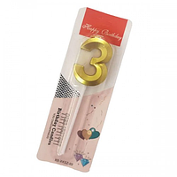 Свічка цифра "Золота грань" — 3