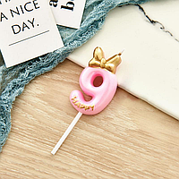 Свічка цифра "Happy" — 9