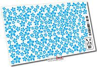 Слайдер-дизайн для декора ногтей Mia-M Professional №137 Цветы голубые