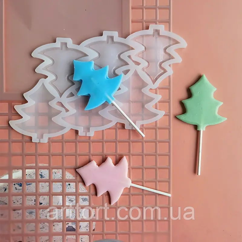 Силіконова форма для льодяників Ялинки, фото 1