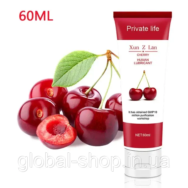 Їстівний лубрикант зі смаком Вишні Private life 60 ml Лубрикант