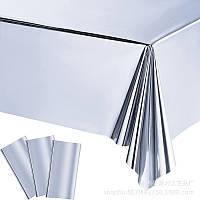 Скатертина святкова 137х183 см срібло