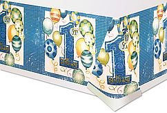 Скатертина святкова 110х180 см, "1 рочок блакитна"