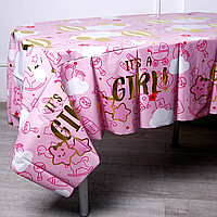 Скатертина святкова 137х183 см, "It's a Girl"