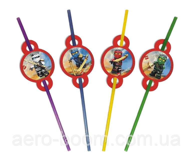 Трубочки коктельні "Lego Ninjago", 8 штук