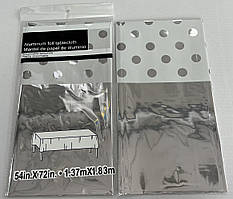 Скатертина святкова 137х183 см, "Горох срібло"