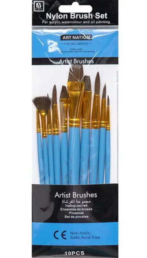 Набір пензлів художніх 10шт Поні