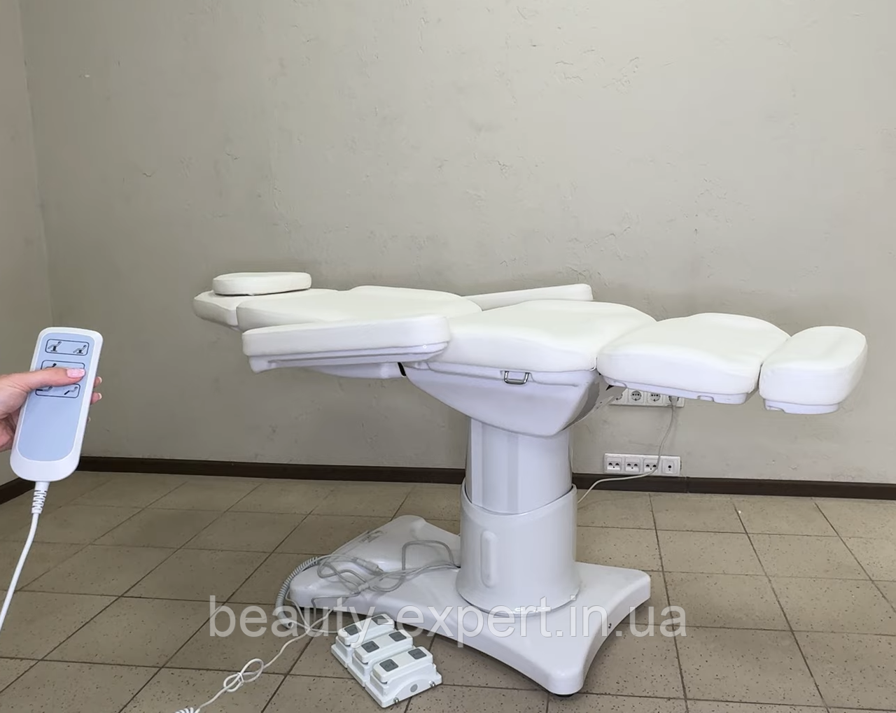 Стаціонарна кушетка косметологічна електрична (3 мотори) крісло-кушетка для лікарів косметологів L337- W