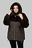 Комбінована жіноча шубка великих розмірів, фото 2