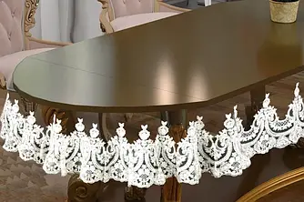 Силіконова термоскатертина з мереживом овальна 120х150см