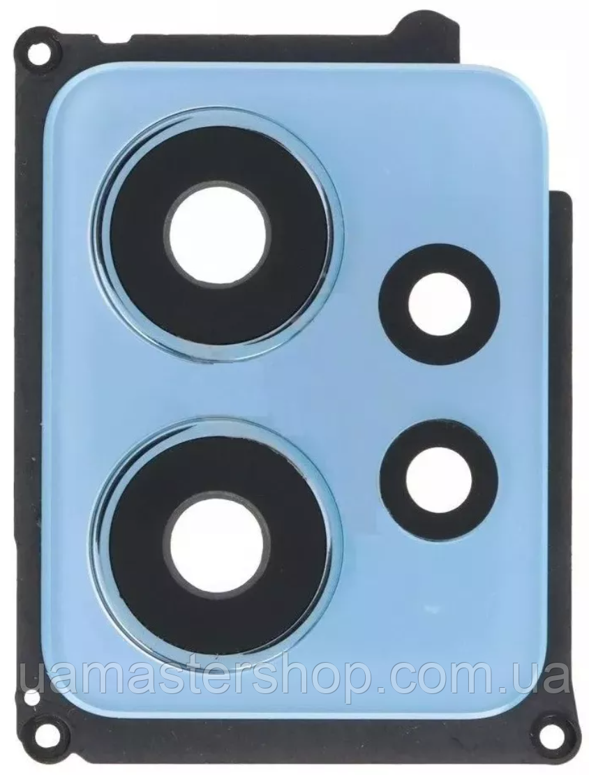 Скло камери Xiaomi Redmi Note 12 4G з рамкою блакитного кольору, фото 1