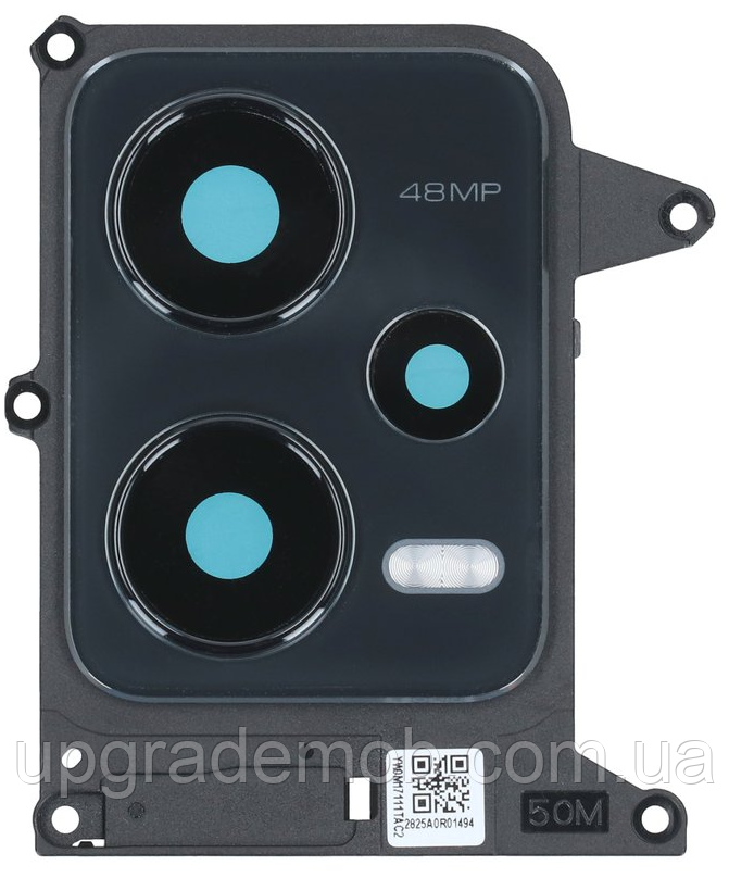 Скло камери Xiaomi Redmi Note 12 5G з рамкою чорного кольору, фото 1